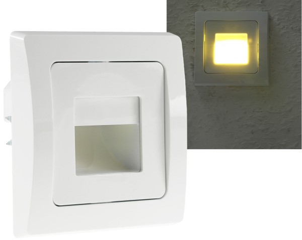 LED-Einbauleuchte DELPHI "COB" weiß / 80x80mm, 3000k, warmweiß, 110Lumen