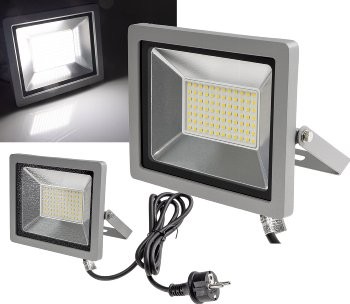 LED-Fluter SlimLine "CTF-SLT 30" silber - 30W, 2960lm, 4000K, neutralweiß, IP44