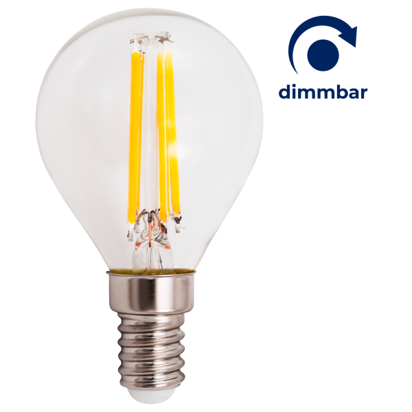 LED Filament Tropfenlampe McShine ''Filed'' E14, 6W, 600lm, warmweiß, dimmbar