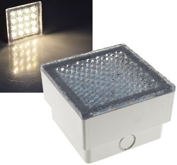 LED Pflasterstein "BRIKX 10" warmweiß - 10x10x7cm, 120lm, IP67, 230V