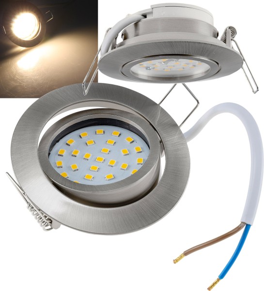 LED-Einbauleuchte "Flat-32dim" warmweiß / 80x32mm, 5W, 590lm, Edelstahl gebürstet