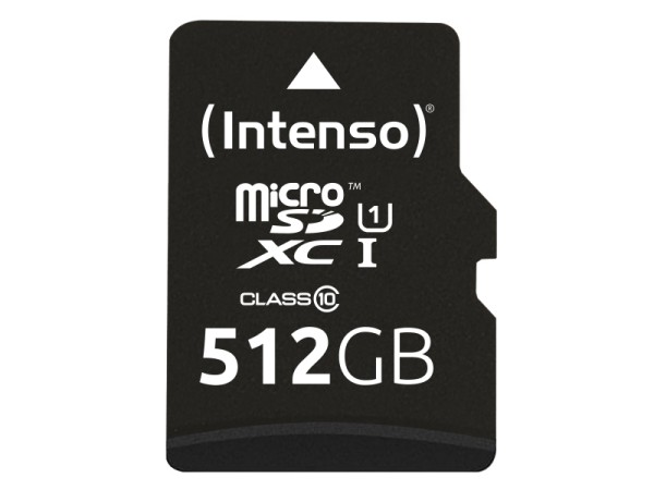 Intenso microSD Karte UHS-I Premium - 512 GB - MicroSD - Klasse 10 - UHS-I - 45 MB/s - Class 1 (U1)