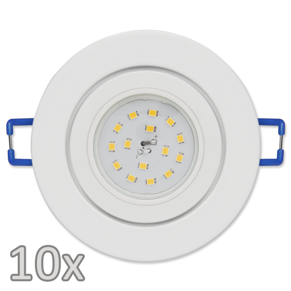 Einbauleuchten-Set McShine, 10xRahmen, 10xLED-Modul, 5W, 400lm, 230V, weiß, IP44