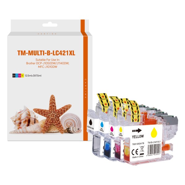 Multipack LC421XL alternativ Tinte Brother / LC421XLVAL / BK12,5ml / C,M,Y7,5ml