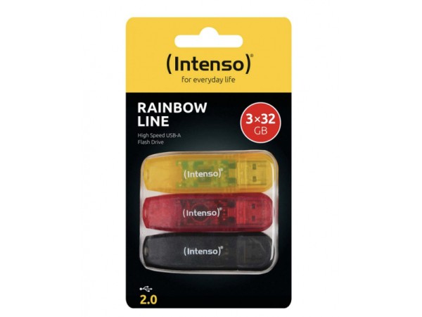 Intenso USB Flash Drive 32GB 2.0 Rainbow Line Triplepack 3502483