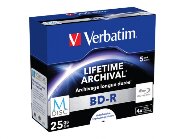 Verbatim M-DISC BD-R 25GB/1-4x Jewelcase (5 Disc) - Archivmedium