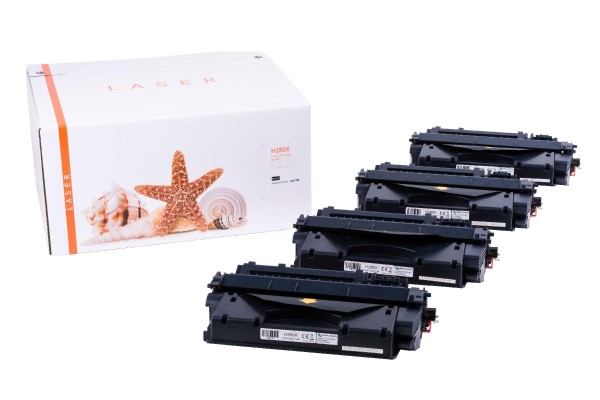 4er Set CF280X alternativ Toner black HP / CF280X / 80X / 4x6.900 Seiten