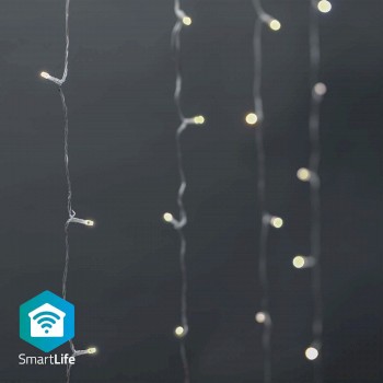 SmartLife Weihnachtsbeleuchtung | Vorhang | Wi-Fi | Warm bis kühlen weiß | 200 LED's | 3 m | Android