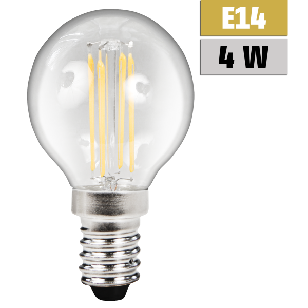 LED Filament Tropfenlampe McShine ''Filed'', E14, 4W, 490lm, warmweiß