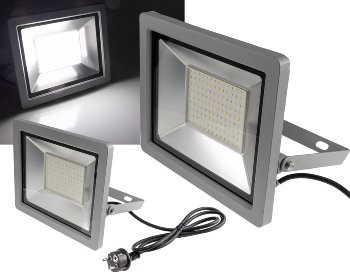 LED-Fluter SlimLine "CTF-SLT 99" silber - 100W, 9230lm, 4000K, neutralweiß, IP44