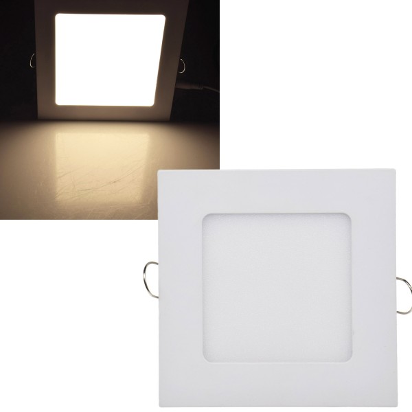 LED Licht-Panel "QCP-12Q", 12x12cm / 230V, 6W, 490 Lumen, 2900K / warmweiß