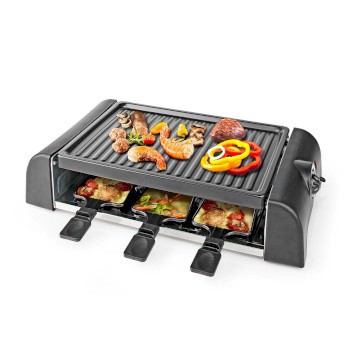 Gourmet / Raclette | Grill | 6 Personen | Spatel | Zemperatureinstellungen | Antihaft-Beschichtung |