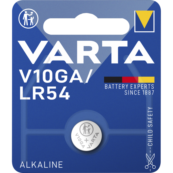 Knopfzelle VARTA ''Electronics'', LR54, V10GA, 1,5V, Alkaline, 1er-Blister