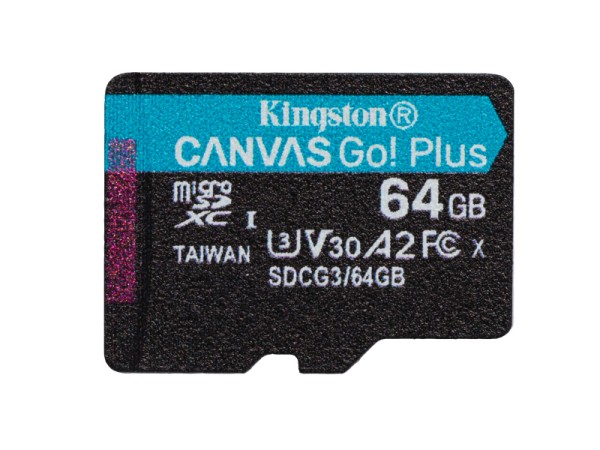 Kingston Canvas Go Plus MicroSDXC 64GB Single Pack SDCG3/64GBSP