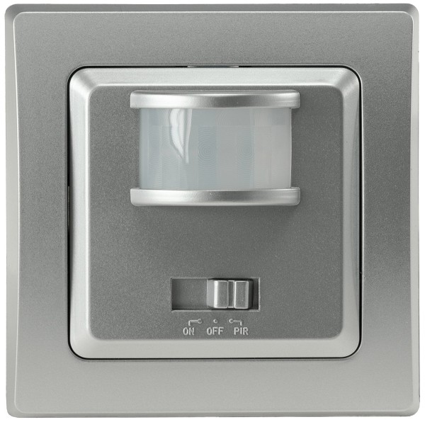 DELPHI Bewegungsmelder 160°, silber / LED geeignet, 250V~, Unterputz, 2-Draht