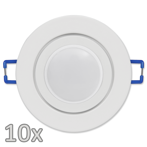 Einbauleuchten-Set McShine, 10xRahmen, 10xLED-Modul, 5W, 440lm, 230V, weiß, IP44