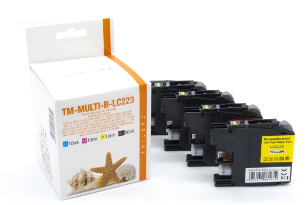 Multipack LC223 alternativ Tinte Brother / LC223VALBP / BK14,6ml / C,M,Y9ml