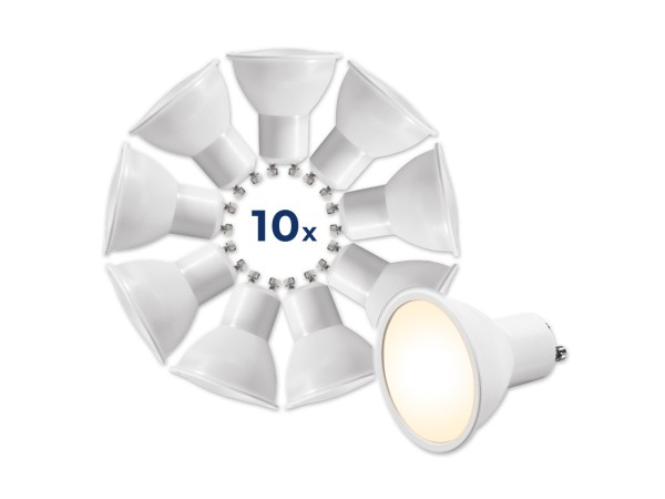 LED-Strahler McShine ''MS-60-10'' GU10, 6W, 510lm, 3000K, warmweiß,10er-Pack