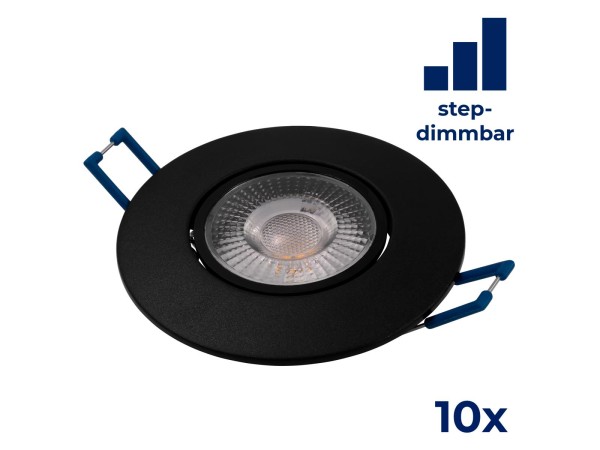 LED-Einbauleuchte McShine ''EL-313D'' 4,5W, 450lm, 3000K, step-dimmbar, 10er-Pack