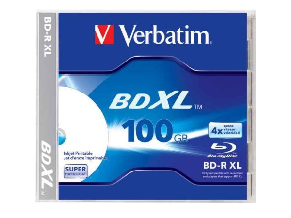 Verbatim BD-R XL 100GB/2-4x Jewelcase (1 Disc) InkJet Printable Surface