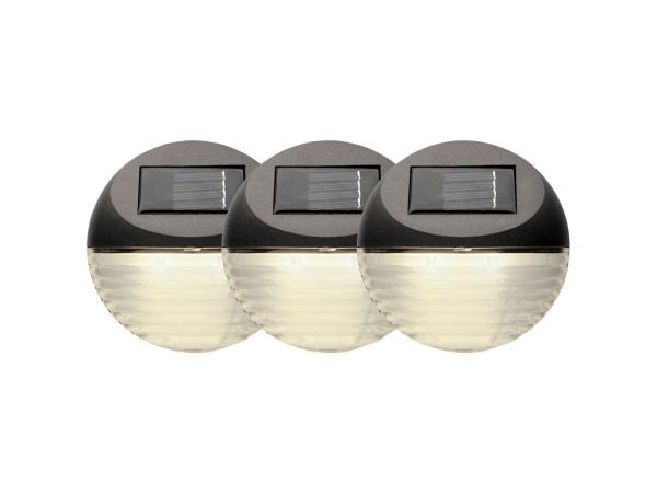 LED Solar-Wandleuchten ''Fency'', 3er Set, braun, 11x11cm, warmweiß, outdoor