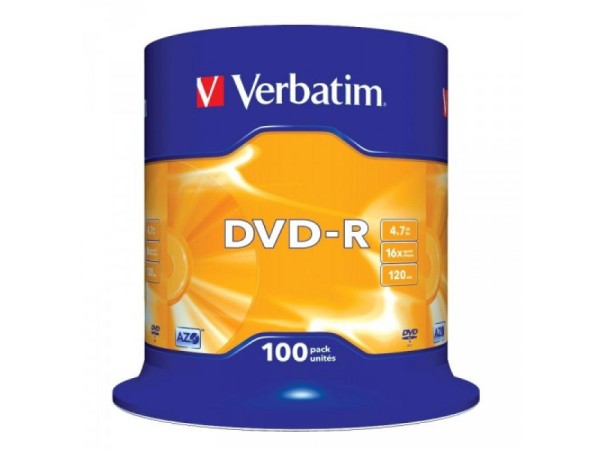 DVD-R 4.7GB Verbatim 16x 100er Cakebox 43549