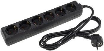 Schutzkontakt-Steckdosenleiste 6-fach - 3600W, 1,4mKabel, schwarz