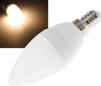 LED Kerzenlampe E14 "K50" warmweiß - 3000k, 400lm, 230V/5W