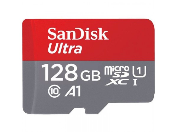 SanDisk Ultra 128GB microSDXC 140MB/s+SD Adapter SDSQUAB-128G-GN6