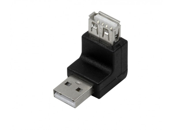 LogiLink USB 2.0-Adapter USB-A/M zu A/F 270° Gewinkelt Schwarz AU0027