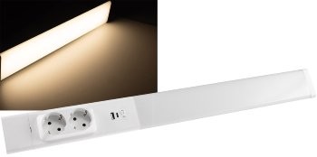 LED Unterbauleuchte "Arusha", weiß - USB A+C PD, 60cm, Licht warmweiß