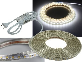 LED-Stripe "Ultra-Bright" 230V, 5,0m - 630 Lumen/Meter, weiß