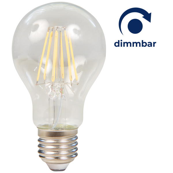 LED Filament Glühlampe McShine ''Filed'', E27, 7W, 820 lm, warmweiß, dimmbar, klar