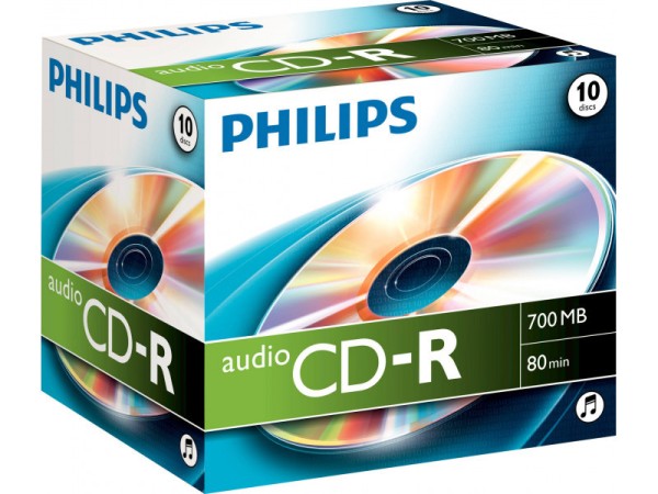 CD-R Philips Audio 80min 10pcs jewel case carton box CR7A0NJ10/00