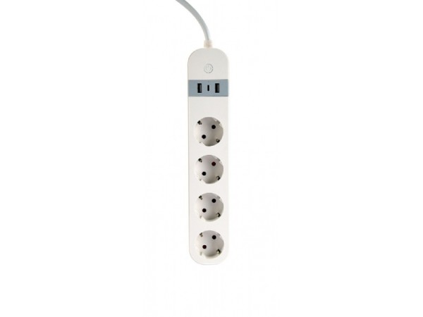 Gembird Smart Powerstrip USB Ladegerät 4 Steckdosen 1.5m TSL-PS-S4U-01-W