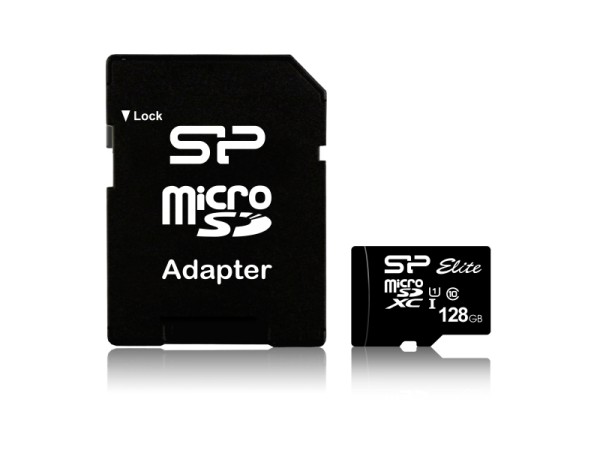 Silicon Power MicroSDXC 128GB UHS-1 Elite/Cl.10 w/Adap. SP128GBSTXBU1V10SP