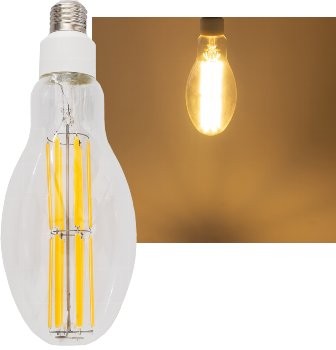 LED Filament-Lampe E27 30W "FHE-30" - 4575lm, 2700K, warmweiß, ØxH 9x24cm