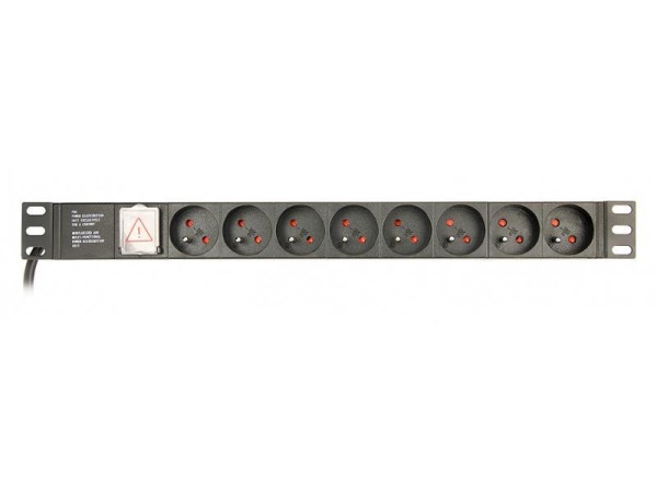 EnerGenie Stromverteiler (PDU) 8 Anschlüsse 1U 16A C14 3m EG-PDU-014-F