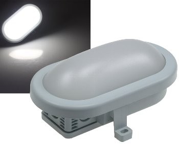 LED Oval-Armatur REV mit HF-Sensor - 10W,800lm, 168x115x70mm, 6500K, grau