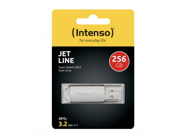 Intenso Jet Line Aluminium 256GB USB Flash Drive 3.2 Gen 1x1 Silver 3541492