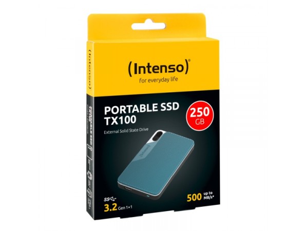 Intenso Externe SSD TX100 250GB USB 3.2 Gen 1x1 Grau/Blau 3826440