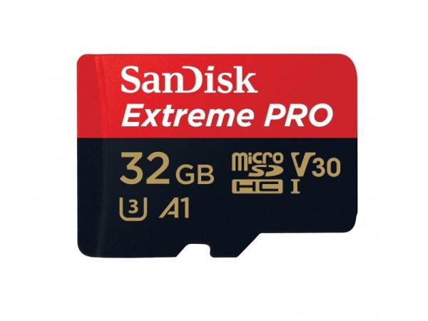 32 GB MicroSDHC SANDISK Extreme PRO R100/W90 C10 U3 V30 A1 - SDSQXCG-032G-GN6MA