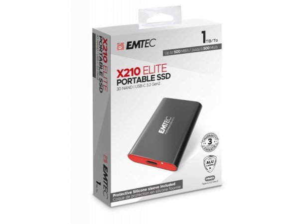 EMTEC SSD 1TB 3.2 Gen2 X210 Tragbare SSD Blister ECSSD1TX210