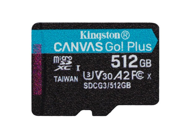 Kingston Canvas Go Plus MicroSDXC 512GB Single Pack SDCG3/512GBSP