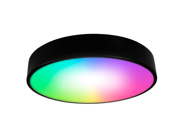 Wifi LED-Deckenleuchte McShine 35W, 4.450lm, Ø40cm, CCT+RGB, schwarz